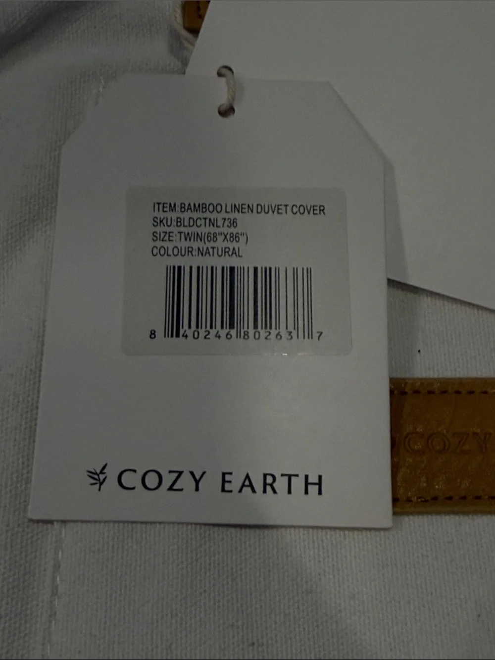 NWT Cozy Earth Linen Duvet Cover in Natural